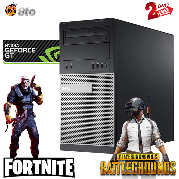 Restored Dell 7020 Core i5 Desktop Tower Gaming Computer, Intel 4th Generation Processor 16GB Ram, 120GB SSD, 500GB HDD, NVIDIA GT 1030 DDR5, Bto WiFi Adapter, Windows 10 PC (Refurbished)