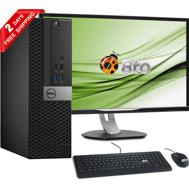Restored Dell 7040 Desktop SFF Computer PC Core i5 6th 3.4GHz Processor 8GB Ram 2TB HDD Bto 24 Inch LCD Kb & Mouse Wifi Adapter Window 10 Pro (Refurbished)