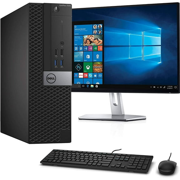 Restored Dell 7040 Desktop SFF Computer PC Intel Core i5 6500 3.2GHz Processor 16GB Ram 512GB NVMe SSD Wifi adapter Bluetooth HDMI 23.8" Monitor Bto AMD Radeon RX 550 DDR5 Win 10 Pro (Refurbished)
