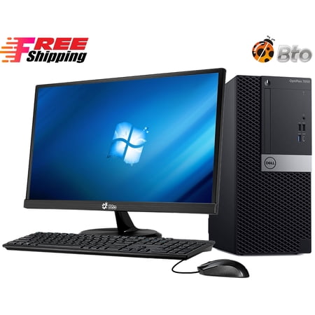 Restored Dell 7050 Desktop Tower Computer PC Intel Core i57500 7th Gen. 3.40GHz Processor 8GB RAM 500GB HDD, 19 Inch LCD Wifi Adapter Bto KB & Mouse Windows 10 Pro (Refurbished)