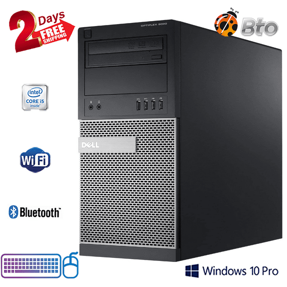 Restored Dell 9020 High Performance Desktop Tower Computer, Intel Core i5-4th Gen. Processor 8GB Ram, 500GB HDD, Keyboard & Mouse, Bto Wi-Fi Adapter, Bluetooth, Windows 10 Professional PC (Refurbished)