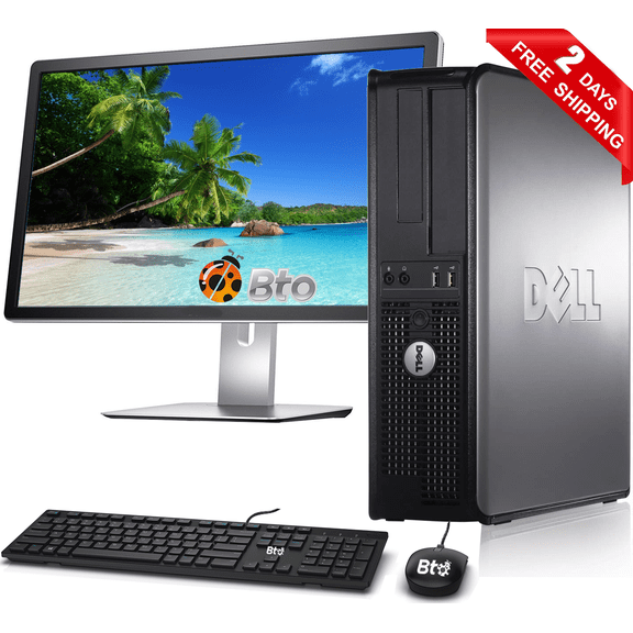 Restored Dell Computer Desktop SFF PC Intel Core i3 Processor 8GB Ram 250GB Hard Drive 22 inch LCD Bto Keyboard and Mouse Wifi Adapter Windows 10 (Refurbished)