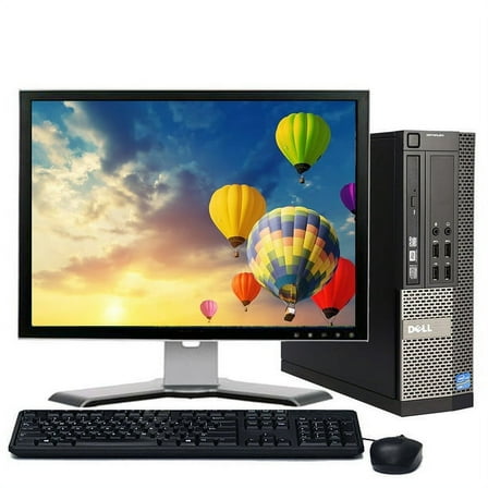 Restored Dell Desktop Computer Core i5 Processor 16GB Memory 256GB SSD DVD WiFi and 19" LCD Monitor Windows 10 PC (Refurbished)