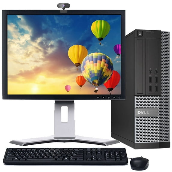 Restored Dell Desktop Computer OptiPlex SFF Core i3 Processor 8 GB Memory 160 GB Hard Drive DVD Wi-fi Webcam with a 17" LCD Monitor - PC Windows 10 (Refurbished)