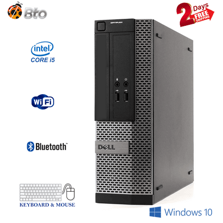 Restored Dell Desktop Computer SFF PC Core i5 CPU 16GB Ram, 500GB HDD, Keyboard & Mouse, WiFi, Bluetooth, DVD, Win10 Pro (Refurbished)