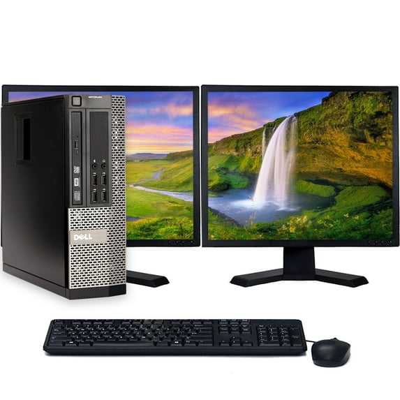 Restored Dell Desktop Intel Core i5 Computer 8GB 16GB RAM Up to 512GB SSD 22" LCD Monitor Wi-Fi Keyboard and Mouse Windows 10 Pro PC (Refurbished)