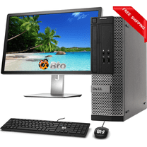Restored Dell Desktop SFF Computer Intel Core i3 Processor, 8GB Ram, 500GB HDD, 19"" LCD, Keyboard and Mouse, BTO Wi-Fi Adapter, Windows 10 PC (Refurbished)
