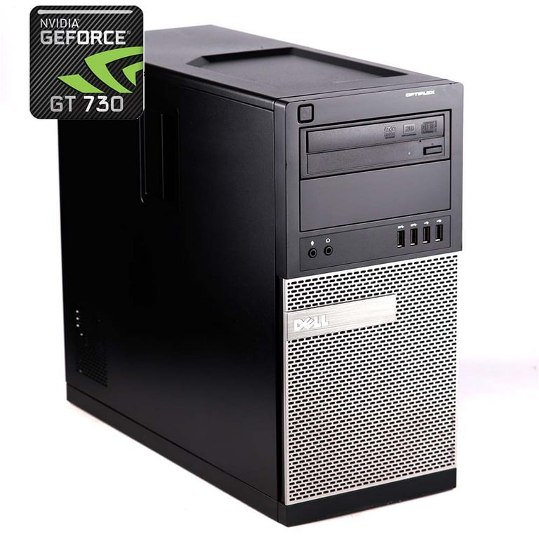 Restored Dell Gaming PC Tower Nvidia GT 730 Core i5 3.2Ghz Processor 8GB Memory 256GB SSD Wi Fi HDMI Windows 10 OptiPlex Refurbished