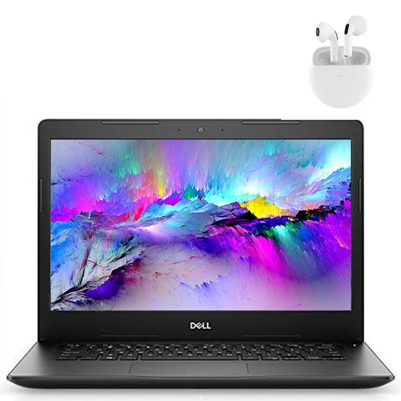 Restored Dell Laptop Computer 14" Latitude 3490, Intel Processor, 16GB Memory, 256GB SSD. Webcam, Bluetooth and Wi-Fi with Pro 6 Wireless Earbuds - Windows 10 PC