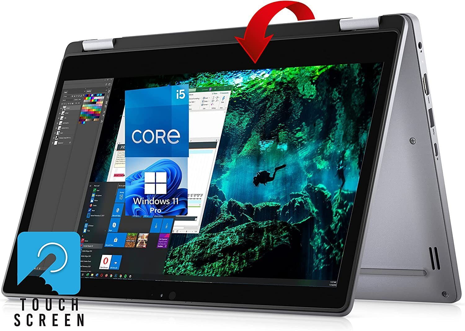 Restored Dell Latitude 3310 2-in-1 Business Laptop, 13.3