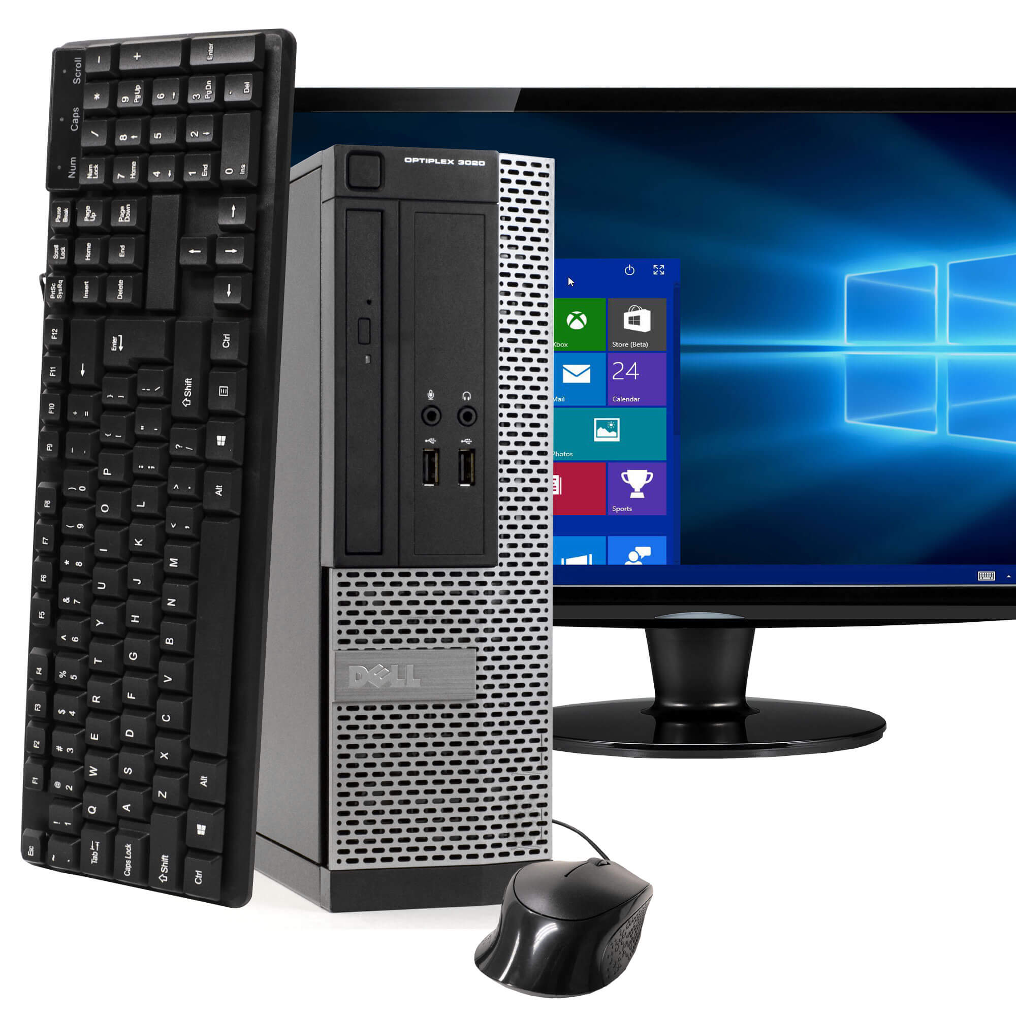Restored Dell OptiPlex 3020 Desktop Computer PC, Intel Quad-Core i5, 1TB HDD, 8GB DDR3 RAM, Windows 10 Home, DVD, WIFI, 19in Monitor, USB Keyboard and Mouse (Refurbished) - image 1 of 8