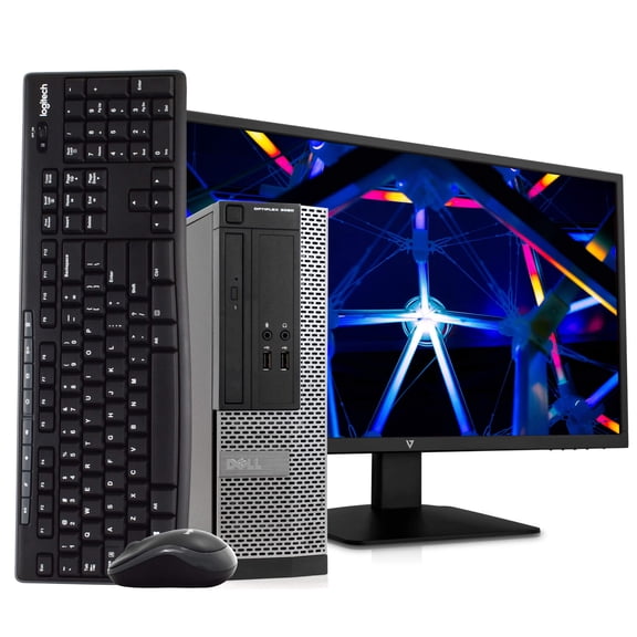 Restored Dell OptiPlex 3020 Small Form Desktop Computer PC, 3.20 GHz Intel i5 Quad Core Gen 4, 8GB DDR3 RAM, 500GB Hard Disk Drive (HDD) SATA Hard Drive, 24" LCD, Windows 10 Pro 64bit- (Refurbished)
