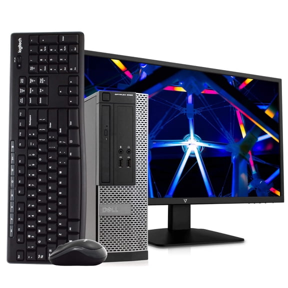 Restored Dell OptiPlex 3020 Small Form Desktop Computer PC, 3.20 GHz Intel i5 Quad Core Gen 4, 8GB DDR3 RAM, 500GB Hard Disk Drive (HDD) SATA Hard Drive, 24" LCD, Windows 10 Pro 64bit- (Refurbished)