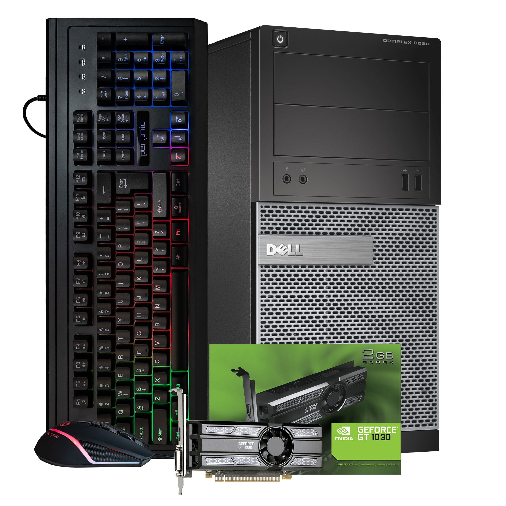 Restored Dell OptiPlex 3020 Tower Computer Intel i5 3.20GHz GeForce GT 1030 2GB GPU 16GB DDR3 RAM 256GB SSD 1TB HDD 5G WiFi Bluetooth Windows