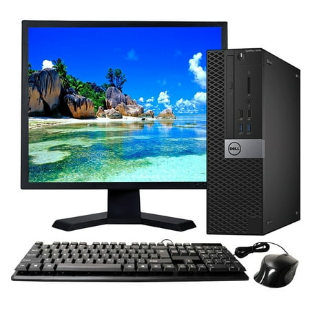 Restored Dell OptiPlex 3040 SFF Desktop Computer i3-6100 16GB RAM 256GB SSD Keyboard and Mouse Wi-Fi 19" LCD Monitor Windows 10 Pro PC (Refurbished)