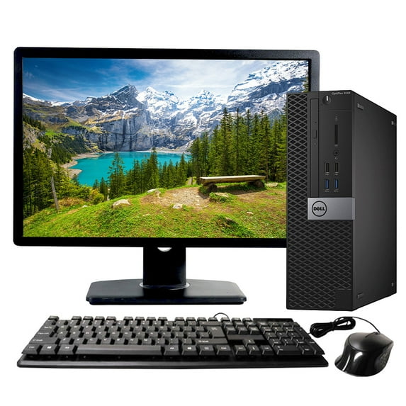 Restored Dell OptiPlex 3040 SFF Desktop Computer i3-6100 8GB RAM 1TB SSD Keyboard and Mouse Wi-Fi 22" LCD Monitor Windows 10 Pro PC (Refurbished)