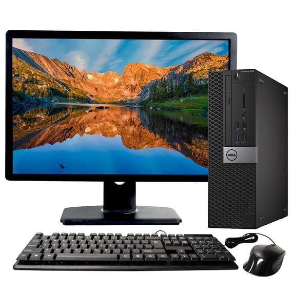 Restored Dell OptiPlex 3040 SFF Desktop i3-6100 8GB RAM 1TB SSD Keyboard and Mouse Wi-Fi 22" LCD Monitor Windows 10 Pro PC (Refurbished)