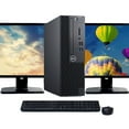 thumbnail image 1 of Restored Dell OptiPlex 3050 Windows 10 Pro Desktop Computer Intel Quad Core i5-6500 CPU 16GB RAM 1TB HDD Dual 22" LCD Monitors with Wireless Keyboard and Mouse (Refurbished), 1 of 5