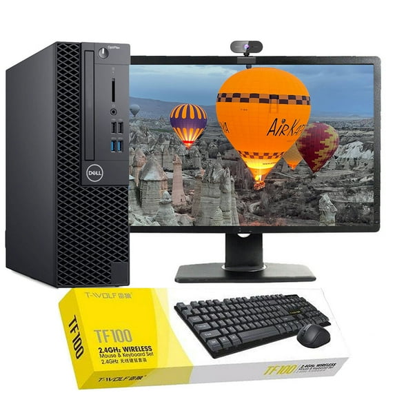 Restored Dell OptiPlex 3050 Windows 10 Pro Desktop Computer Intel Quad Core i5-6500 CPU 8GB RAM 256GB SSD 22" LCD Monitor with Wireless Keyboard and Mouse (Refurbished)