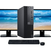Restored Dell OptiPlex 3050 Windows 10 Pro Desktop Computer Intel Quad Core i5-6500 CPU 8GB RAM 2TB HDD Dual 22" LCD Monitors with Wireless Keyboard and Mouse (Refurbished)