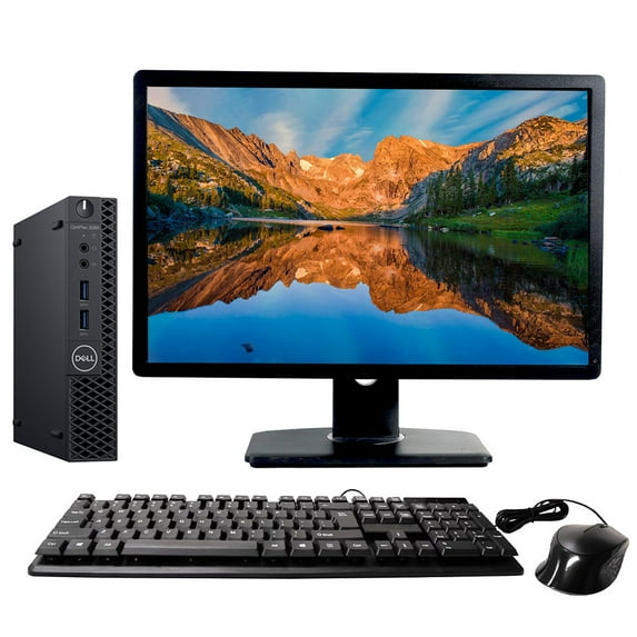 Restored Dell OptiPlex 3060 Micro Desktop Intel Core i3-8100T 3.1GHz 8GB RAM 128GB SSD Keyboard and Mouse Wi-Fi 22" LCD Monitor Windows 10 Pro PC (Refurbished)