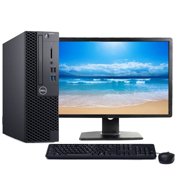 Restored Dell OptiPlex 3060 SFF Desktop Computer | Intel Core i3-8100 (3.6GHz) | 16GB RAM | 256GB SSD | Windows 10 | 22" LCD (Refurbished)