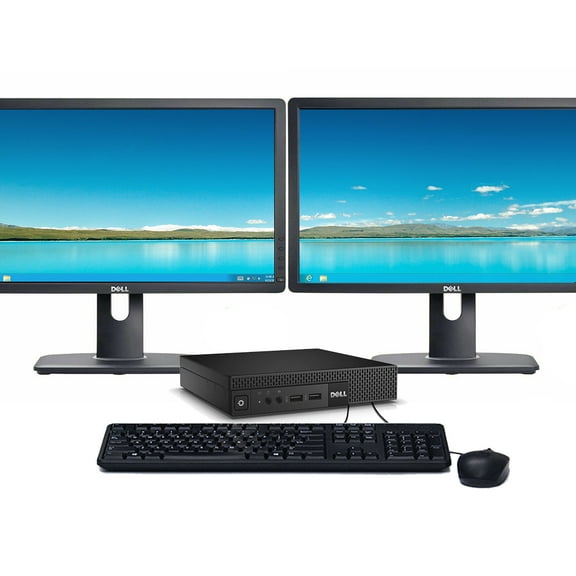 Restored Dell OptiPlex 3060 Windows 11 Mini Desktop Computer | Core i3 Processor | 8GB RAM | 256GB SSD | Dual 22" LCD's | Home or Office PC (Refurbished)