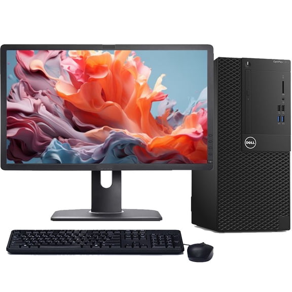 Restored Dell OptiPlex 3070 Tower Desktop Computer | Intel Hexa-Core i5-9500 (3.0 GHz) | 16GB RAM | 2TB HDD | Windows 11 Pro | 22" LCD (Refurbished)