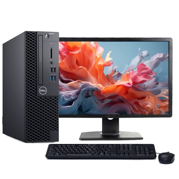 Restored Dell OptiPlex 3080 SFF Desktop Computer | Intel Core i3-10100 (3.6 GHz) | 16GB RAM | 256GB SSD | Windows 10 Pro | 22" LCD (Refurbished)