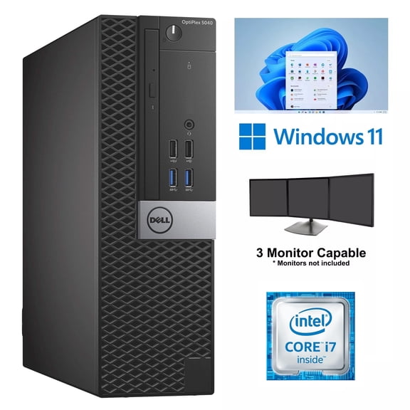 Restored Dell OptiPlex 5040 SFF Intel Core i7 Desktop Computer 16GB RAM 240 SSD Wi-Fi Windows 11 Pro (Refurbished)