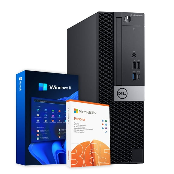 Restored Dell OptiPlex 5060 Windows 11 Desktop Computer + Office 365 Intel i5-8600 Six Core (4.3GHz Turbo) 16GB DDR4 RAM 500GB SSD + 1TB HDD WiFi + Bluetooth Home or Office PC (Refurbished)