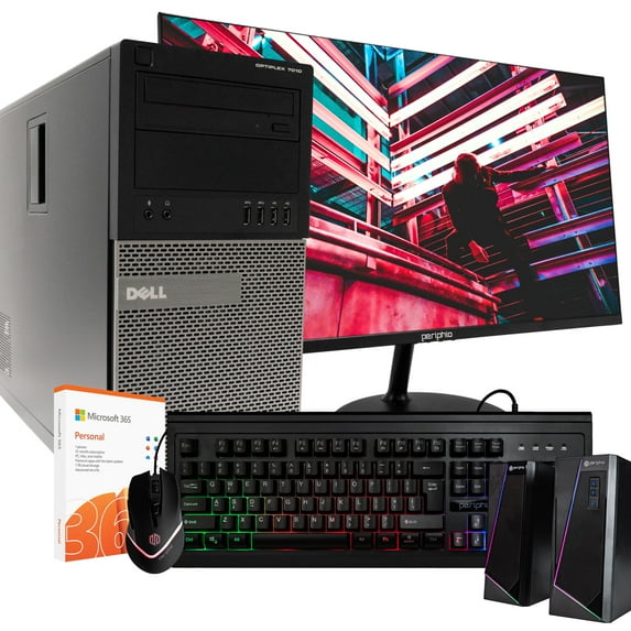 Restored Dell OptiPlex 7010 Desktop Computer Tower PC + Office 365 Quad Core Intel i5 (3.5GHz Turbo) 16GB DDR3 RAM 500GB SSD + 1TB WiFi-5G + BT Windows 10 Pro Ultimate PC Kit (Refurbished)