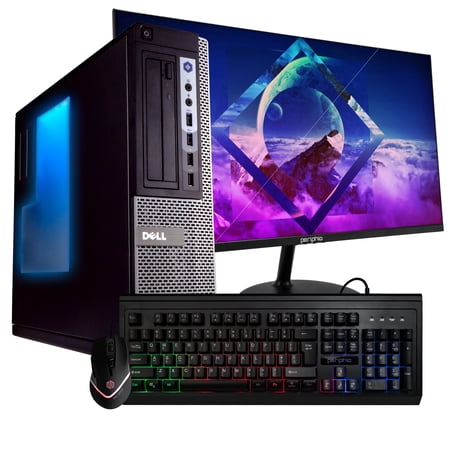 Restored Dell OptiPlex 7010 Small RGB Desktop Computer Intel i5 (3.5Ghz Turbo) 16GB DDR3 RAM 500GB SSD + 1TB WiFi-5G + BT Win 10 Pro New 24in LCD Monitor RGB Mouse + KB (Refurbished)