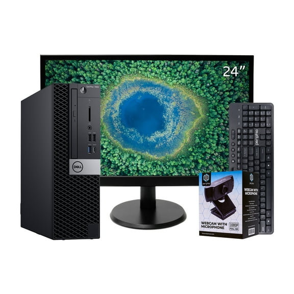 Restored Dell OptiPlex 7060 Desktop Computer Bundle Intel Core i5 256GB SSD 8GB DDR4 RAM Windows 11 DVD WIFI + Bluetooth 24" Monitor Wireless Keyboard and Mouse (Refurbished)