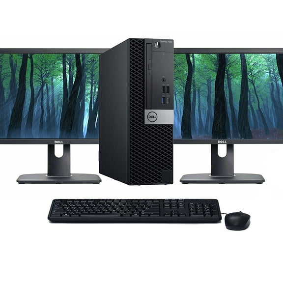Restored Dell OptiPlex 7060 Windows 11 Pro Desktop Computer | Core i5-8500 (3.0 GHz) Processor | 16GB RAM | 1TB SSD | Dual 22" LCD's | Home or Office PC (Refurbished)