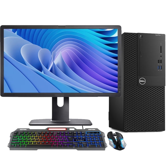 Restored Dell OptiPlex 7070 Tower Computer | Intel Octa-Core i7-9700 (3.0 GHz) | 16GB RAM | 256GB SSD | TF600 LED Keyboard and Mouse | Windows 11 Pro | 22" LCD | Home or Office PC (Refurbished)