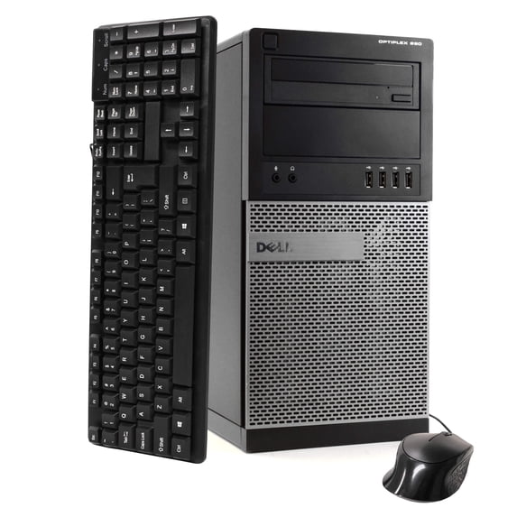 Restored Dell OptiPlex 990 Desktop Tower Computer, Intel Core i7, 8GB RAM, 120GB SSD, DVD-ROM, Windows 10 Home, Black (Refurbished)