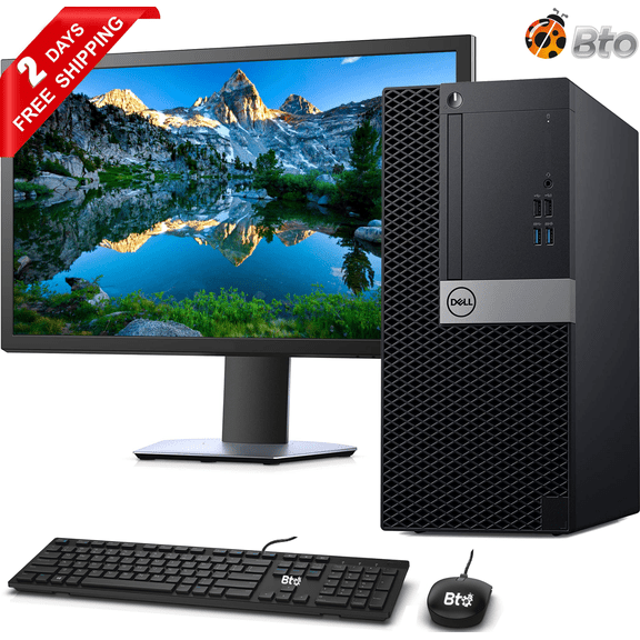 Restored Dell OptiPlex Computer Tower Core i5 6th Gen., 16GB Ram, 2TB HDD, New 19" LCD, Keyboard and Mouse, Wi-Fi, Win10 Pro Desktop PC (Refurbished)