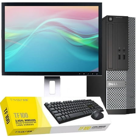 Restored Dell OptiPlex Desktop Computer Intel Core i3 4th gen Processor 16GB RAM 1TB HD Wi-fi with a 19" LCD Monitor and T-Wolf TF100 Wireless Keyboard and Mouse Windows 10 PC (Refurbished)