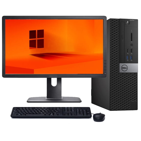 Restored Dell OptiPlex Desktop Computer | Intel Core i7 6th Gen | 16GB RAM | 500GB HDD | Wireless Keyboard and Mouse | Windows 10 Pro | 24" LCD (Refurbished)