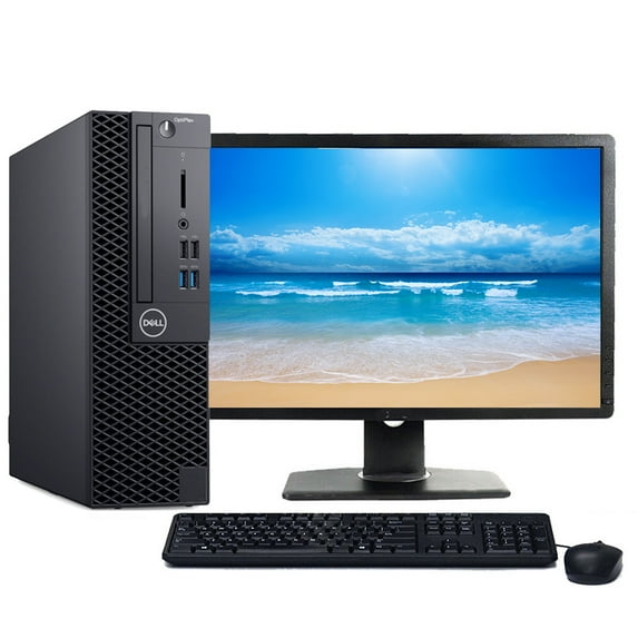 Restored Dell OptiPlex Desktop Computer | Intel Hexa-Core i7 8th Gen | 8GB RAM | 256GB SSD | Windows 11 Pro | 22" LCD (Refurbished)