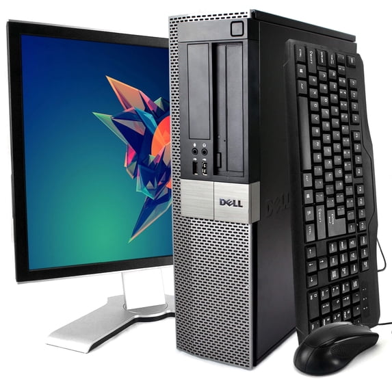 Restored Dell OptiPlex Desktop Tower Computer Bundle with 19" Monitor, Intel Core i5, 8GB RAM, 320GB HD, DVD-RW, Windows 10 Home, Black, 980 (Refurbished)