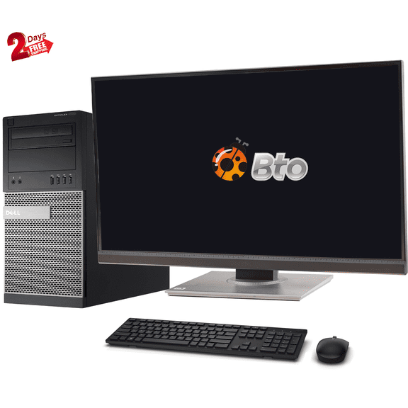 Restored Dell OptiPlex Desktop Tower Computer Intel Core i5-4th Gen. Processor 8GB Ram, 480GB SSD, New 27" LCD, Keyboard & Mouse, Wi-Fi, Windows 10 Professional PC (Refurbished)