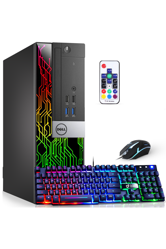 Dell Quad Core i5 Desktop PC with NVIDIA GeForce GT 1030 2GB DDR5 Graphics and RGB Keyboard (Refurbished)