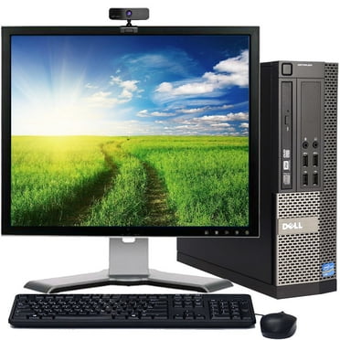 Restored Dell OptiPlex Windows 10 SFF Desktop Computer with an Intel i3 CPU 4GB RAM 500GB HD DVD-RW Wi-fi and a 17" LCD Computer (Refurbished)