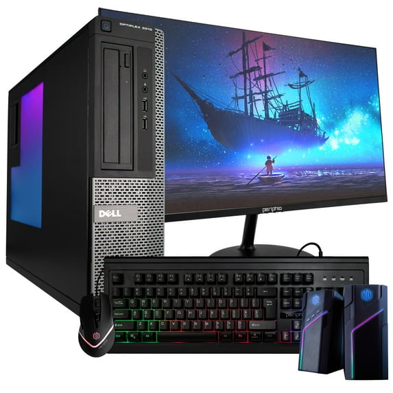 Restored Dell Optiplex 3010 Small RGB Desktop Computer (SFF) Intel i5 (3.5GHz Turbo) 16GB RAM 500GB SSD + 1TB HDD 5G-WIFI + BT Win 10 Pro 24" Monitor (Refurbished)