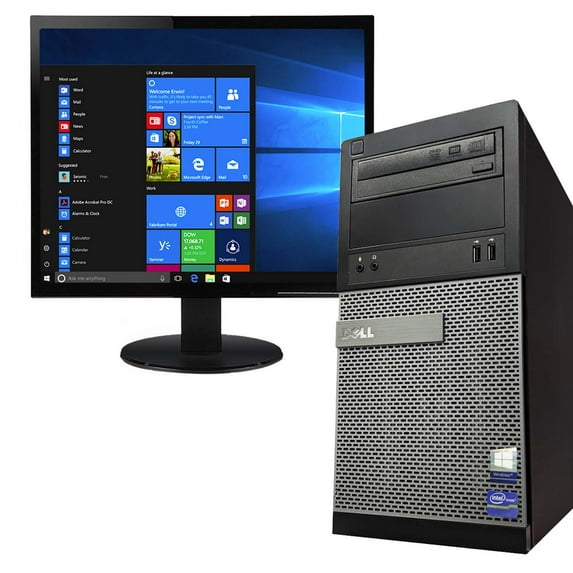 Restored Dell Optiplex 3010 Tower Desktop Computer Intel Core i3 3220 8GB RAM 500GB DVD Windows 10 Home PC, Free keyboard and Mouse, WiFi Adapter, Black (Refurbished)