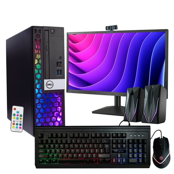 Restored Dell Optiplex 5050 (RGB) Desktop Computer Quad Core Intel i5 (3.2GHz) 16GB DDR4 RAM 500GB SSD Deluxe RGB Desktop Kit 22in LCD Monitor 5G-WiFi & BT Windows 10 Pro (Refurbished)