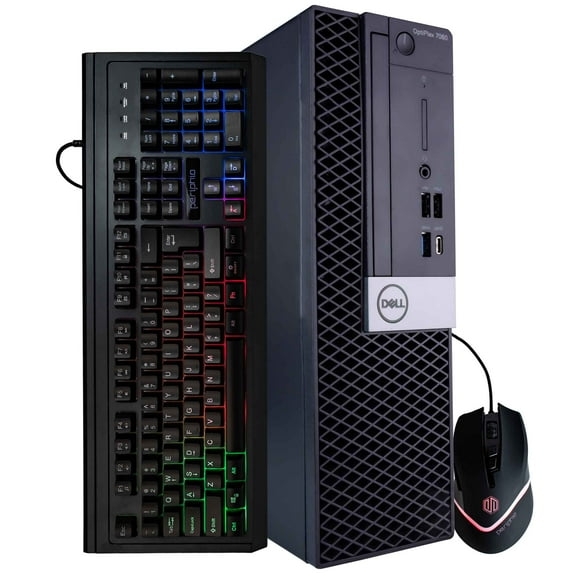 Restored Dell Optiplex 7060 Desktop Computer Hexa Core Intel i5 (3.2GHz) 16GB DDR4 RAM 500GB SSD Solid State 5G-WiFi & Bluetooth Windows 11 Professional RGB Keyboard & Mouse (Refurbished)
