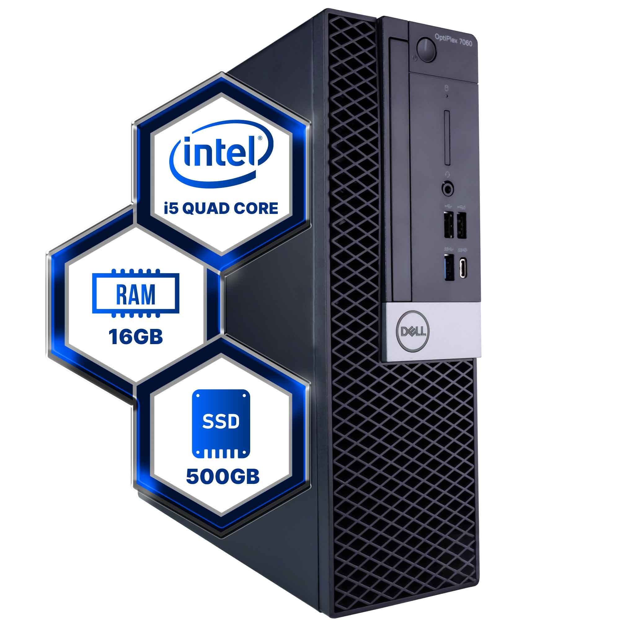 i5-8500+16GBメモ+新SSD256GB+500GB/Wi-Fi/BT Restored Dell Optiplex 7060 Desktop Computer Hexa Core Intel